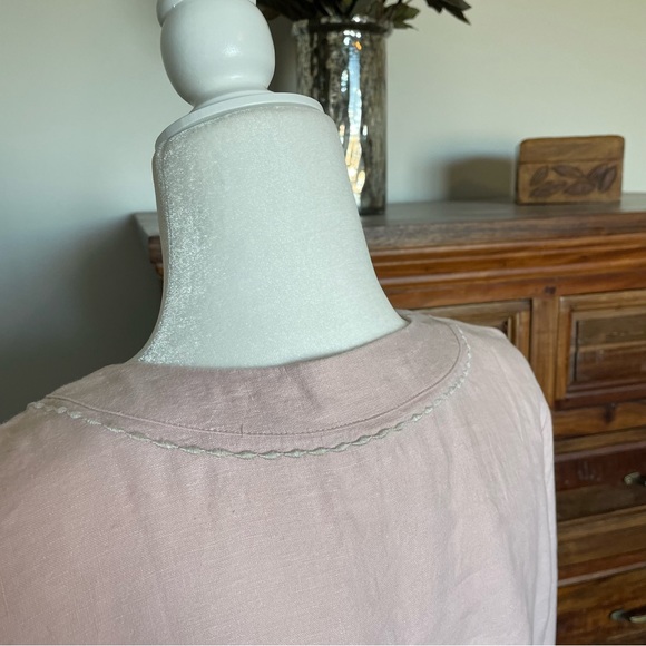 Old Navy Linen Tunic, Pink Tunic Top, Linen Shirt, Light Pink Top, 2000s, Small - Picture 6 of 13